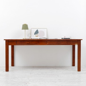 [스크래치H등급][Natural] 1800 원목 와이드 책상 테이블