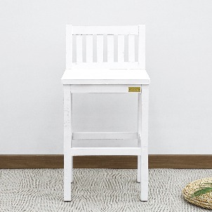 [스크래치A등급][White] 원목 아일랜드 식탁 보조 의자(1개)