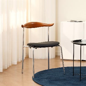 피오니스 카페 테라스 식탁 의자 스틸 체어 - 블랙브라운