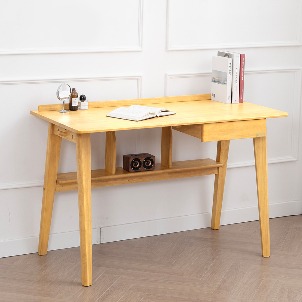 [Loydn Retro] 고무나무 원목 서재 책상 서랍 테이블 1200